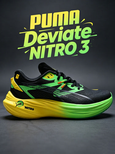 PUMA Deviate NITRO™ 3 – Dégradé Vert/Noir | Chaussures de Running Premium