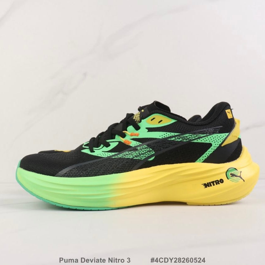PUMA Deviate NITRO™ 3 – Dégradé Vert/Noir | Chaussures de Running Premium