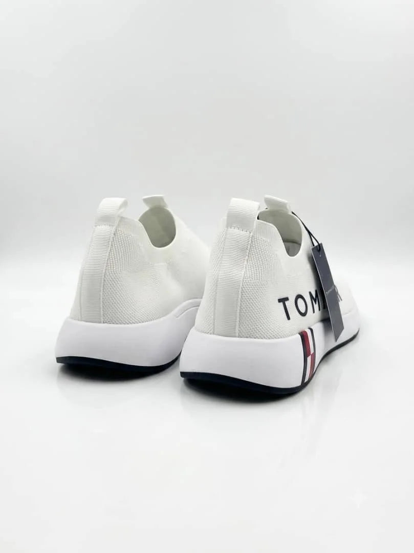 Tommy Hilfiger Aliah Slip-On Blanc – Baskets Premium en Maille Respirante