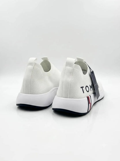 Tommy Hilfiger Aliah Slip-On Blanc – Baskets Premium en Maille Respirante