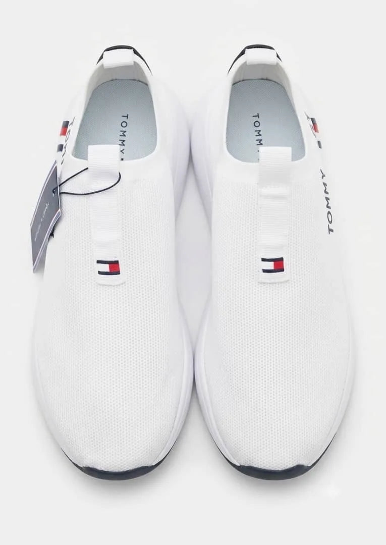 Tommy Hilfiger Aliah Slip-On Blanc – Baskets Premium en Maille Respirante