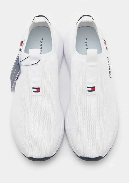 Tommy Hilfiger Aliah Slip-On Blanc – Baskets Premium en Maille Respirante