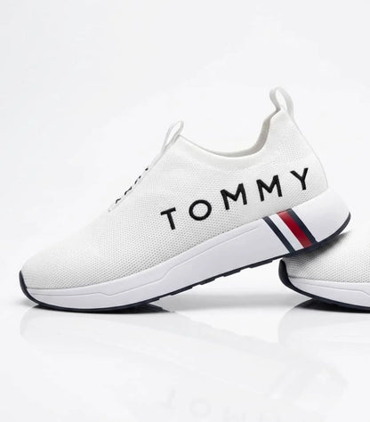 Tommy Hilfiger Aliah Slip-On Blanc – Baskets Premium en Maille Respirante