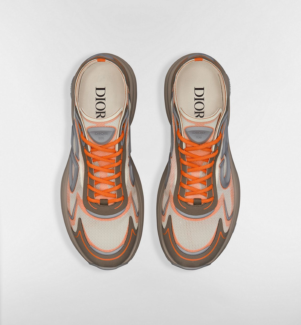 Dior B30 Countdown Tech – Sneakers Premium Beige, Marron & Orange