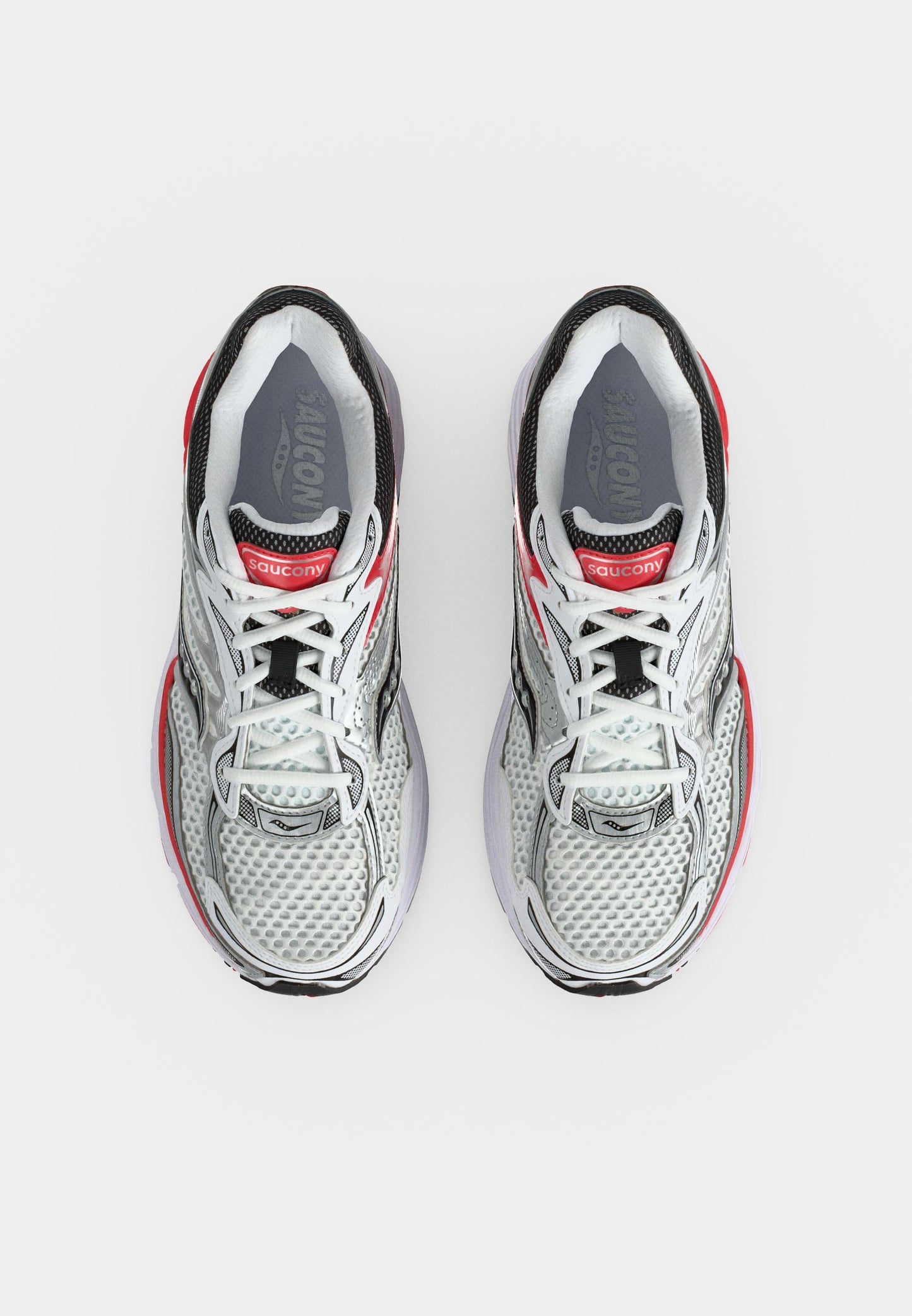 Saucony ProGrid Omni 9 – Sneakers Premium White/Red | Confort & Style Y2K Unisexe