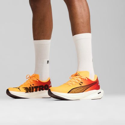 Puma Deviate NITRO™ 3 Fade – Chaussures Running Premium Orange, Jaune & Blanc