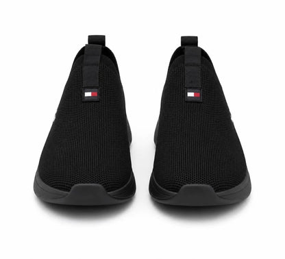 Tommy Hilfiger Aliah Slip-On Noir – Baskets Premium en Maille Respirante